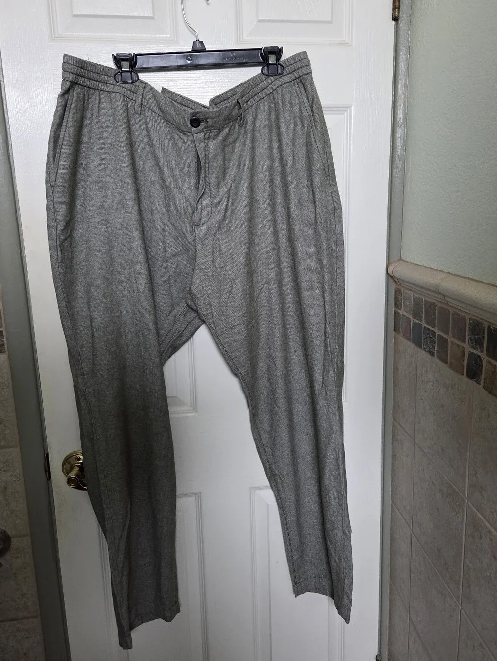 Banana Republic Green Athletic Pants Linen Cottton Tapered Preppy Casual 42x34